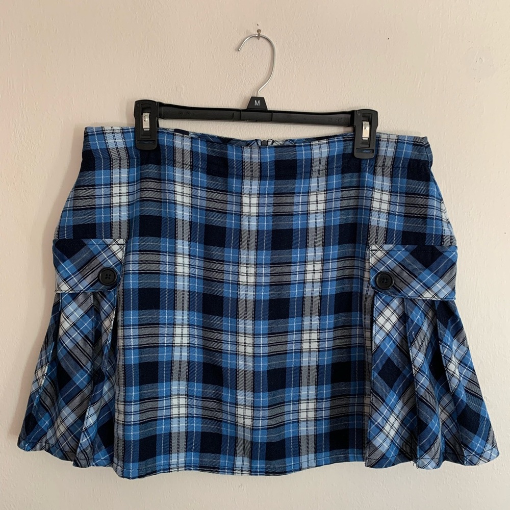 Blue Plaid Mini Skirt size 12